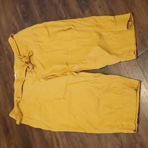 The Loft Plus Yellow Belted Cropped Straight Leg Trousers A33